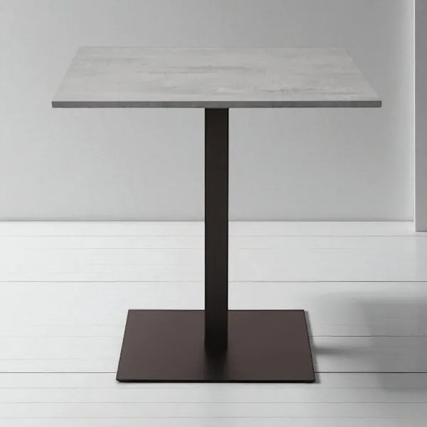 Tavolo pub ristorante bar quadrato 70x70 cm con Top Laminato effetto Cemento H 106