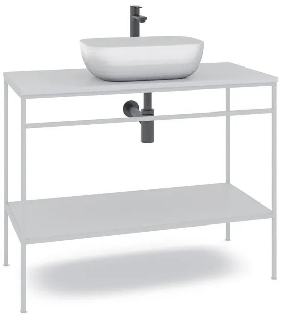 Mobile bagno con lavabo L 100 x H 92 x P 45.5 cm bianco per vasca centrale Outline
