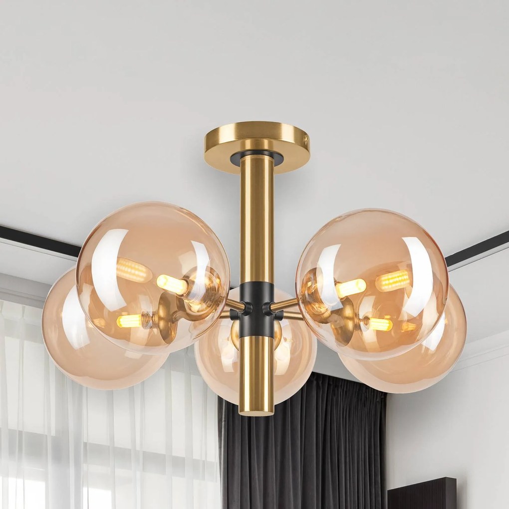 Plafoniera soffitto Natalia Lamkur Lighting, dimmerabile, Ottone / Oro, Soggiorno / Sala da pranzo, Vetro, Moderno, Plafoniera