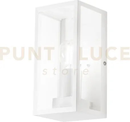 Applique mondrian bianca 1 luce attacco e27 ip44 11x13x23,6cm in me...