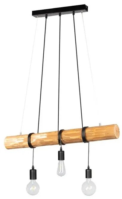 Lampadario Industriale Lampadario Industriale Truda 3x E27 marrone paralume nero 3x E27