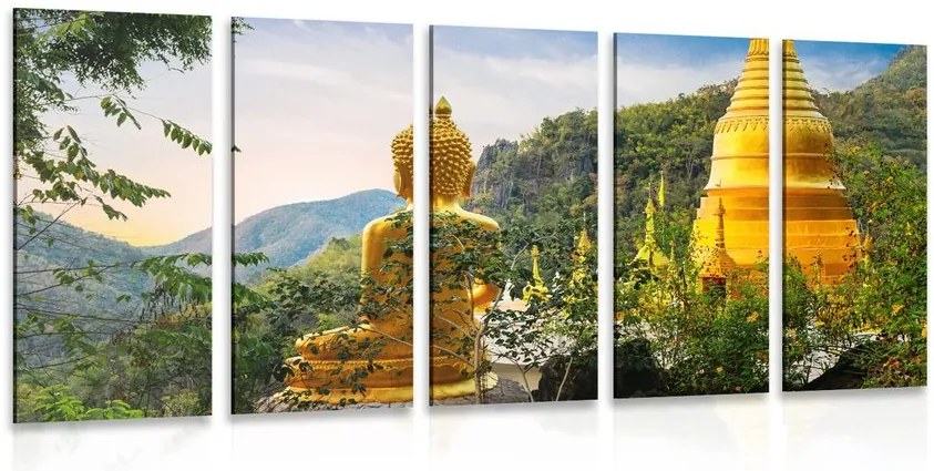 Quadri 5 pezzi – Vista sul Buddha dorato