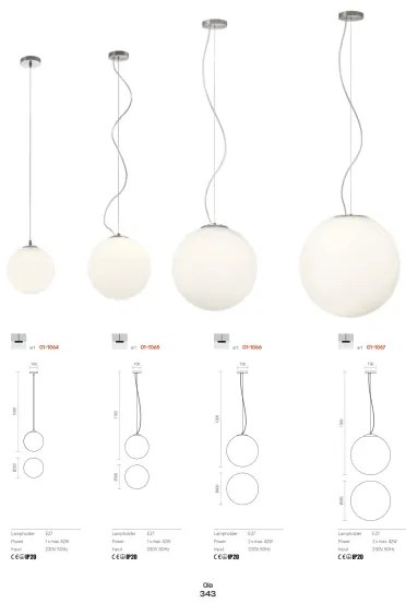 Redo 01-1065 - Lampadario a sospensione con filo OLA 1xE27/42W/230V