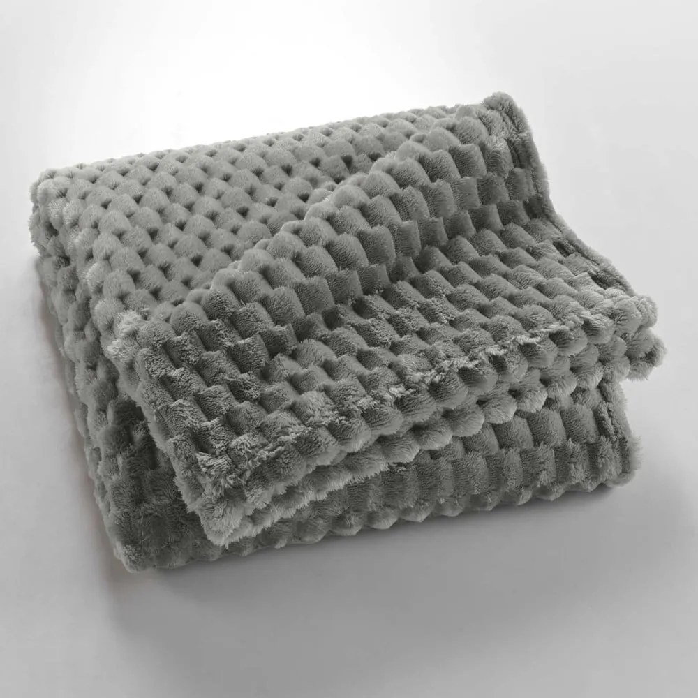 Coperta grigia in microflanella 125x150 cm Mini Frosty – douceur d'intérieur