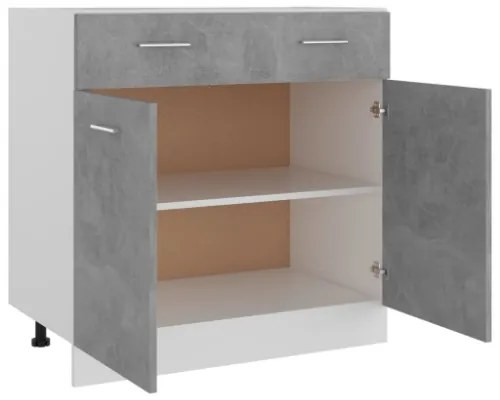 Armadio con Cassetto Grigio Cemento 80x46x81,5 cm in Truciolato