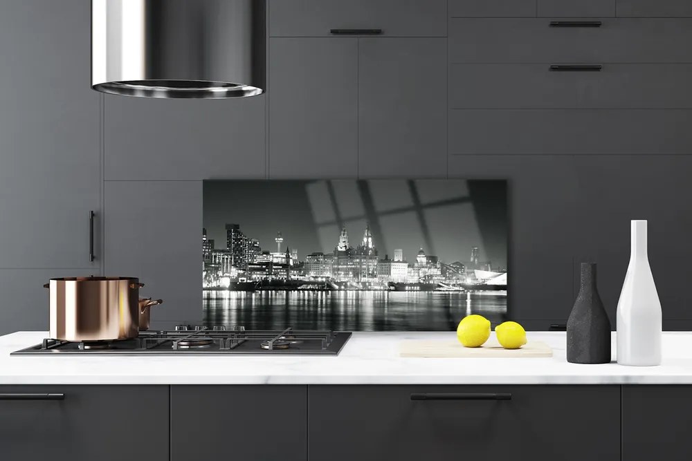 Rivestimento parete cucina Case sull'acqua della città 120x60 cm