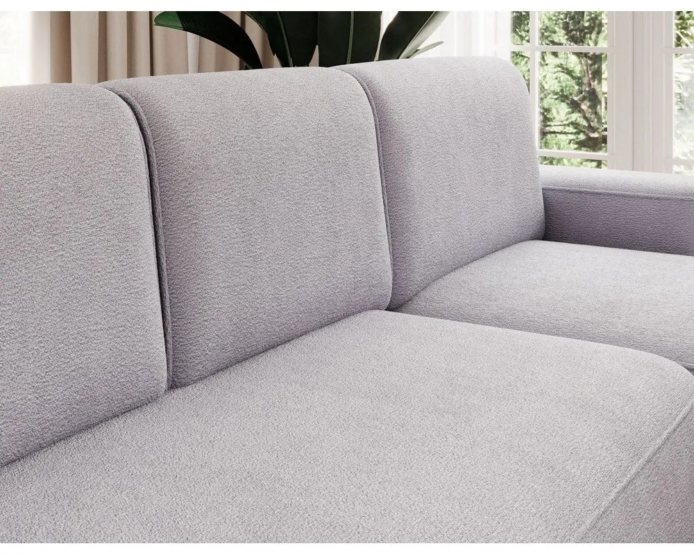 Divano angolare grigio chiaro allungabile/con contenitore (con penisola a destra/con chaise lounge) e rivestimento in ciniglia Aurumm – ELTAP