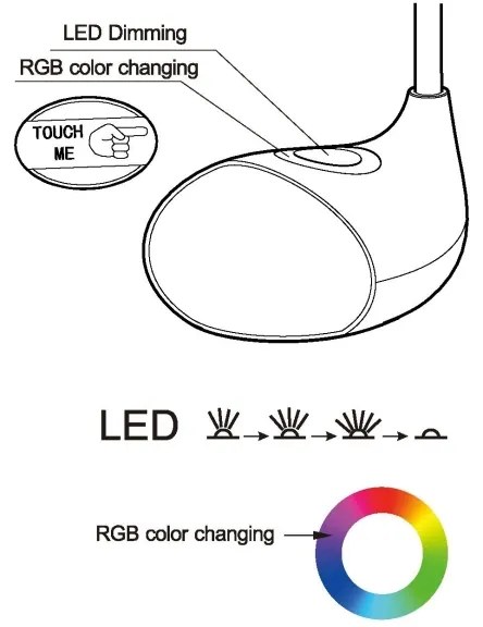 Eglo 97078 - Lampada da tavolo LED dimmerabile CABADO 1 LED/2,2W+0,3W/230V RGB