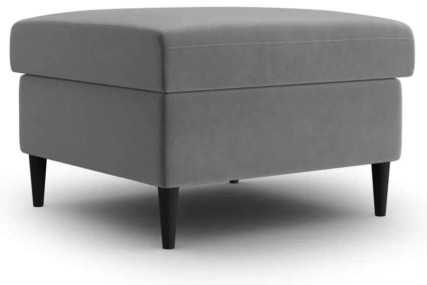 Poggiapiedi grigio chiaro con rivestimento in velluto Kyoto – Cosmopolitan Design