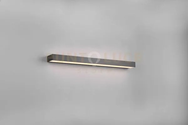 Rocco h2o applique led 8w 800lm, 3000k bi-emissione nero ip44 l. 60cm