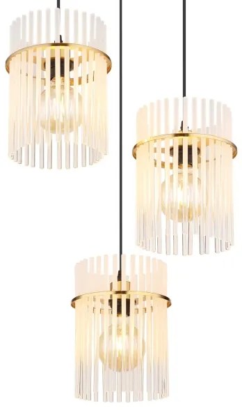 Globo 15698-3HRM - Lampadario a sospensione con filo GORLEY 3xE27/60W/230V diametro 47 cm oro