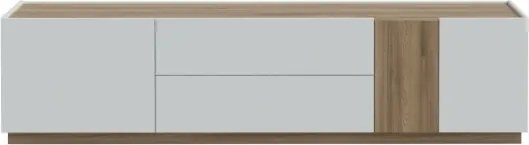 Mobile TV Da Terra 200 Cm 2 Ante 2 Cassetti Rovere Valencia E Secret Grey Lewis
