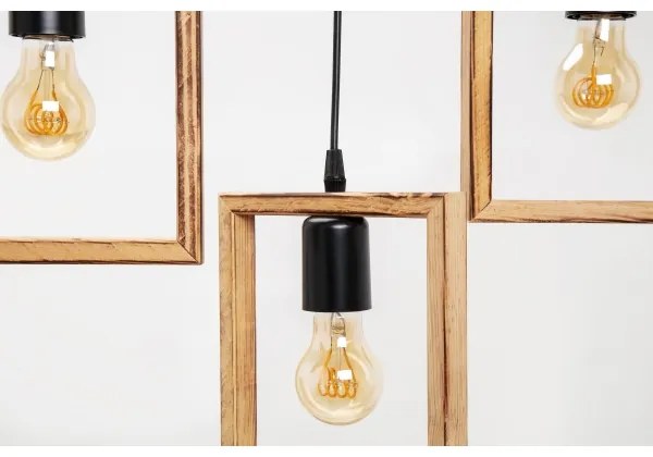 Zuma Line ASZ.1679 - Lampadario a sospensione con filo ATRIA 3xE27/20W/230V pino/nero