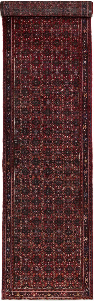 Hamedan Tappeto 510x120 Rosso (Iran) Annodato A Mano