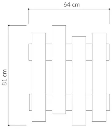 Appendiabiti a muro Wave rovere effetto legno 8 ganci