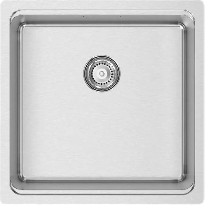 Lavello quadrato 1 vasca in inox argento RODI Una 40 L 44 x L 44 cm