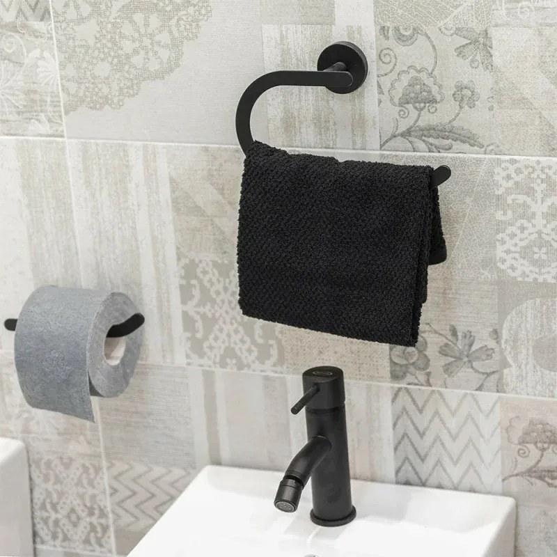 Asciugamani ospite per bagno 100% cotone nero 40x60 cm