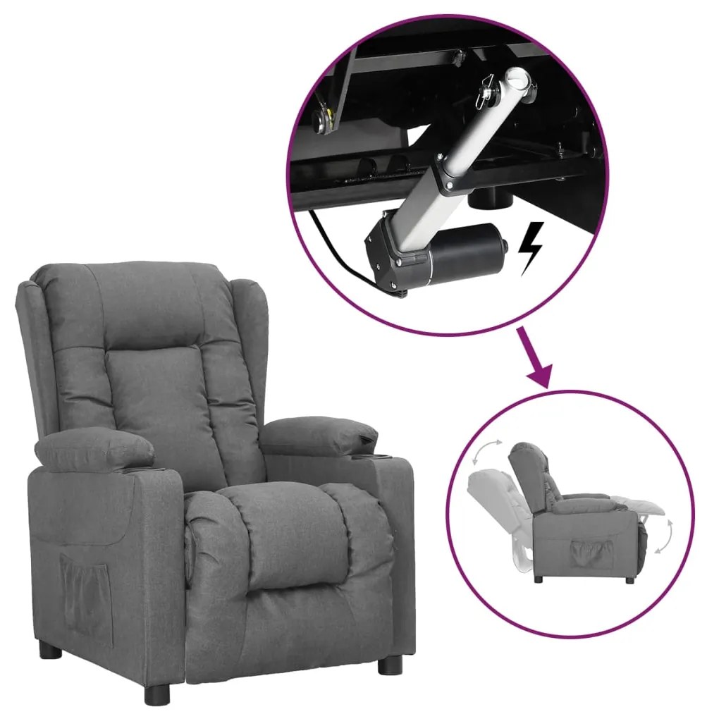 Poltrona alzapersona grigio chiaro tessuto