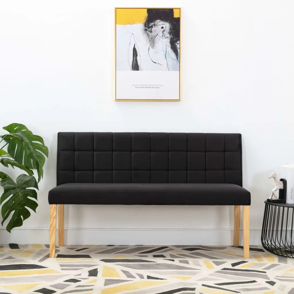 Panca 140 Cm Nera İn Velluto /