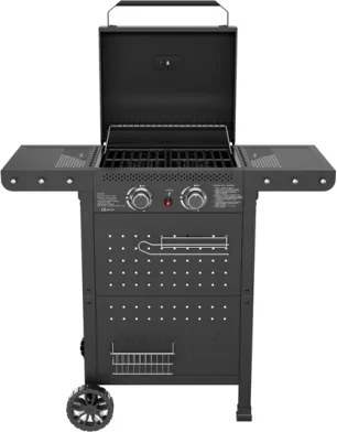 Barbecue A Gas 2 Fuochi Ripiani Pieghevoli Hot 2 C-Line