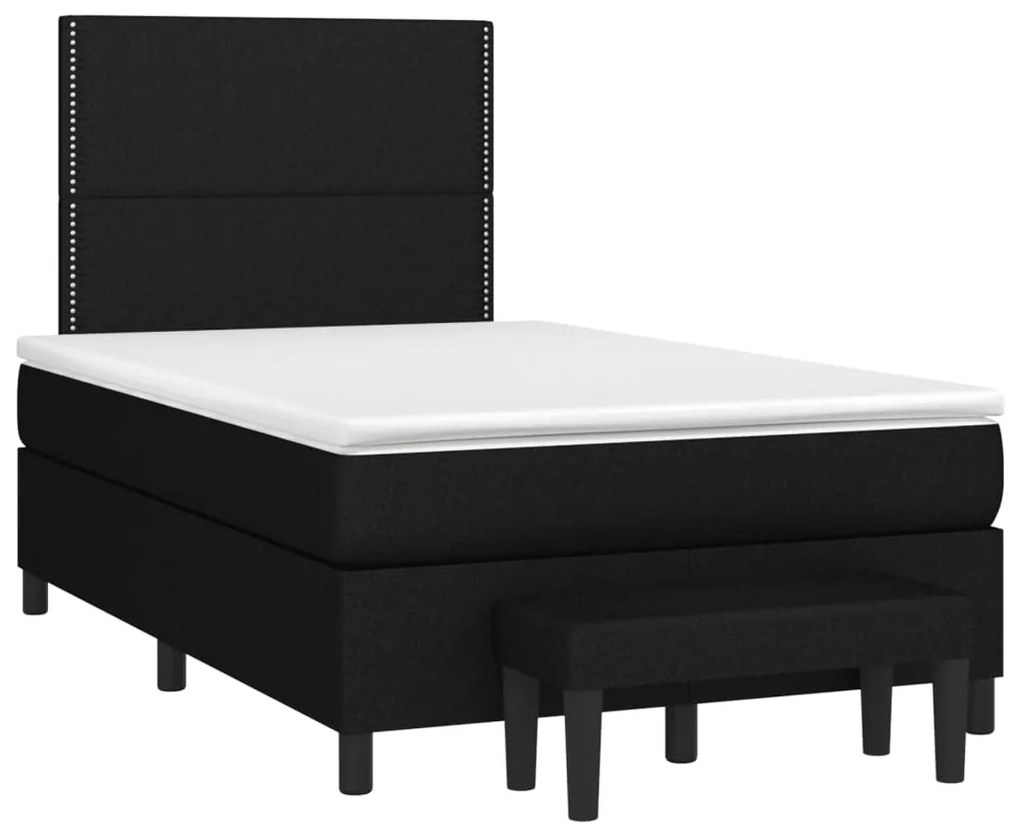 Giroletto a molle con materasso nero 120x190 cm in tessuto