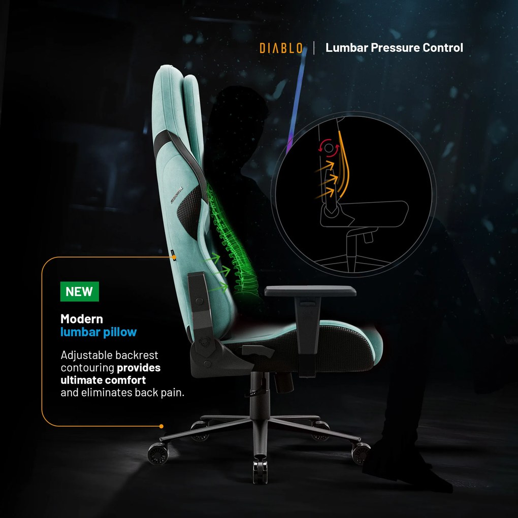 Sedia da gaming Diablo X.One Prime Mystic Mint Normal Size