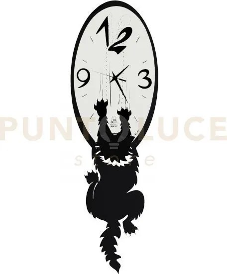 Orologio da parete particolare e divertente crazy tommy nero