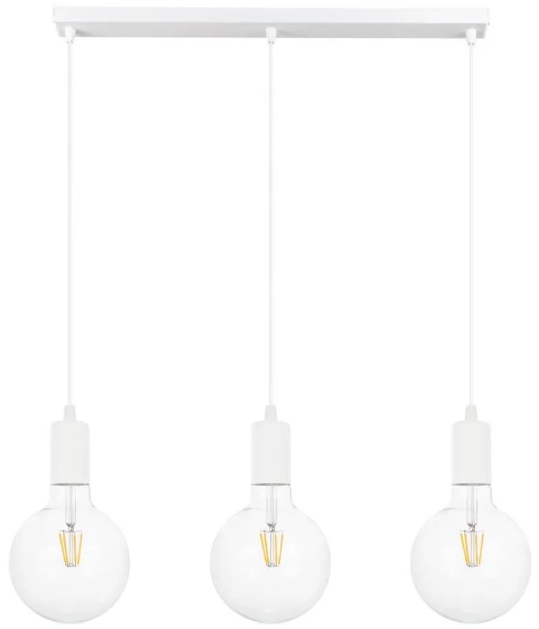 Lampadario a sospensione con filo MIROS 3xE27/60W/230V bianco
