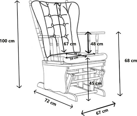 Poltrona a dondolo oscillante con cuscino imbottito AMERICA BEIGE
