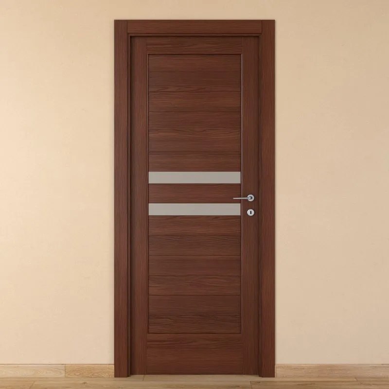 Porta interna a battente Malawi 1 in legno colore noce, L 60 x H 210 cm, apertura a sinistra