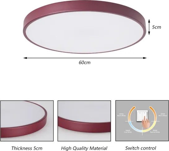 Brilagi - Plafoniera LED POOL LED/60W/230V 3000/4000/6000K 60 cm bordeaux