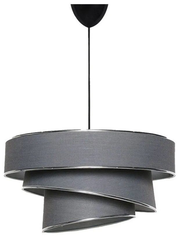 Lampadario color antracite/argentato con paralume in tessuto ø 40 cm Couper – Opviq lights