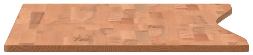 Piano per scrivania 110x(50-55)x1,5 cm legno massello di faggio
