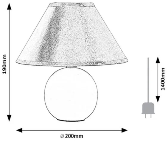 Rabalux 2146 - Lampada da tavolo ARIEL 1xE14/40W/230V