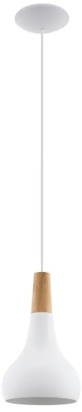 Eglo 901177-Lampada a sospensione con cavo SABINAR 1xE27/60W/230V Ø18cm bianco
