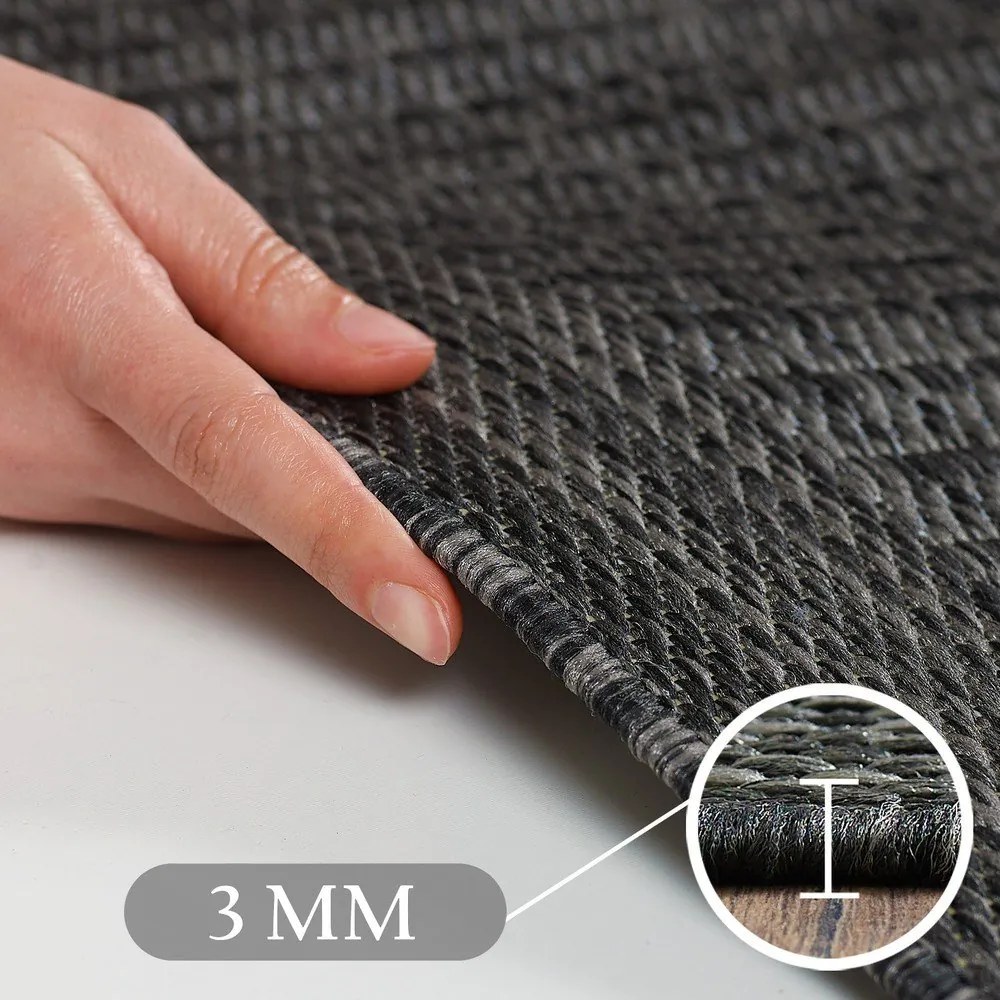Tappeto per esterni grigio scuro 60x100 cm Giza - Ayyildiz Carpets