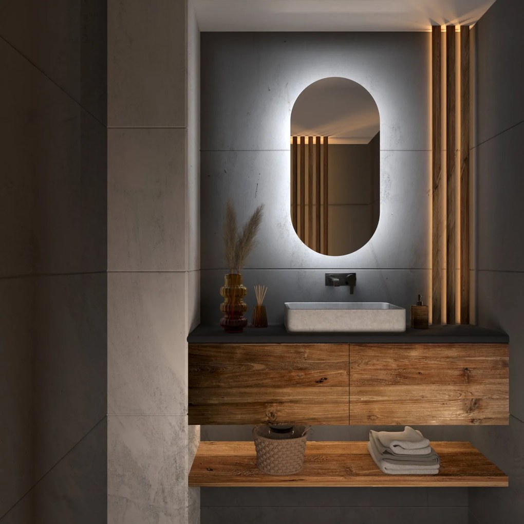 Specchio asimmetrico con luce LED G3