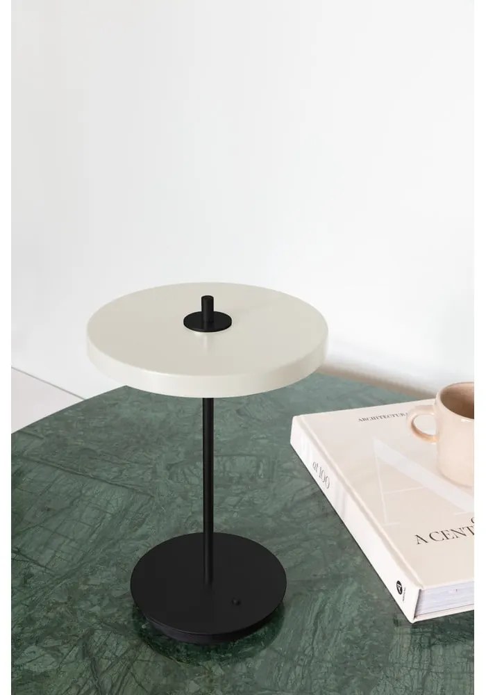 Lampada da tavolo LED bianca e nera in metallo con paralume in metallo (altezza totale 31 cm) Asteria Move – UMAGE