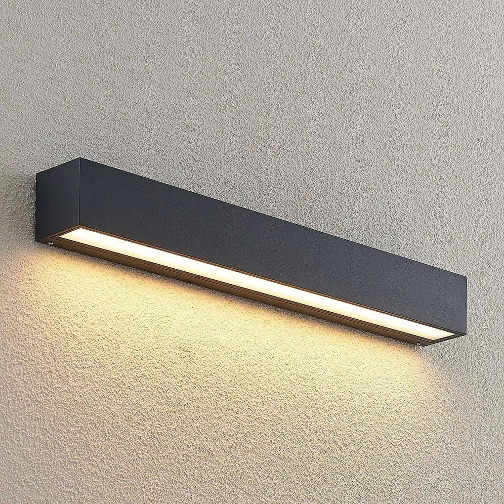 Lucande Lengo applique LED, 50 cm, grafite, 1 luce