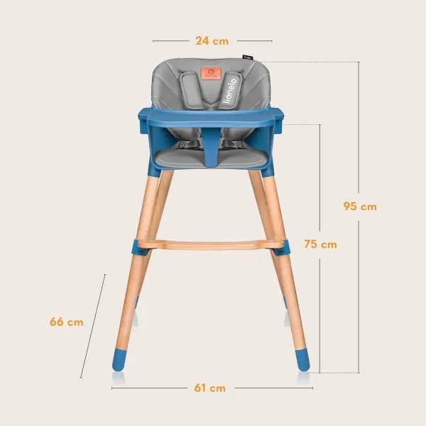 Lionelo - Seggiolone 2 in 1 per bambini KOEN Blue Sky