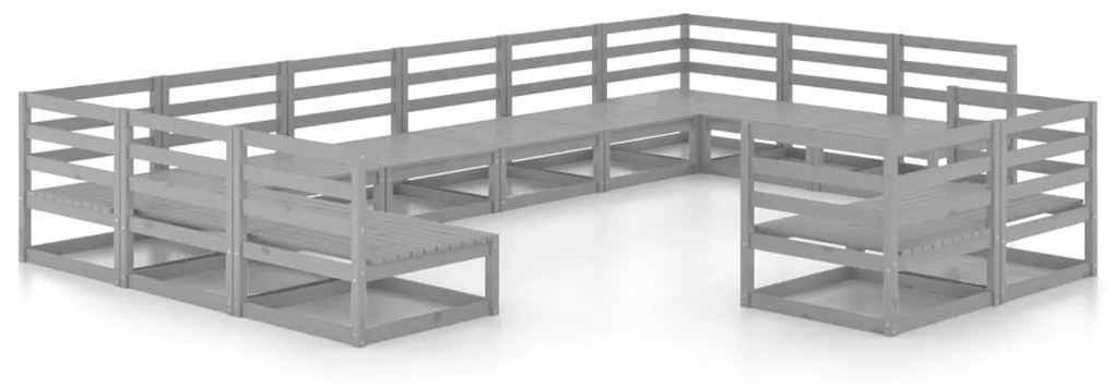 Set divani da giardino 12 pz in legno massello di pino