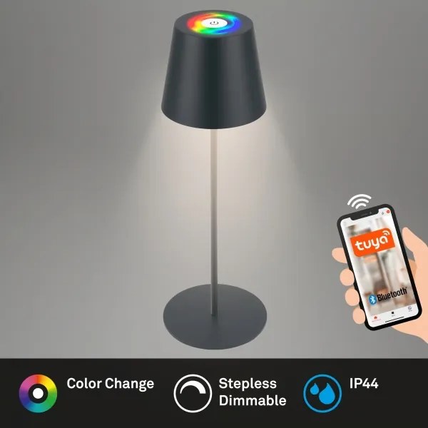 Briloner 7559015-LED Lampada da tavolo RGB COLORIS, 3,5 W/5 V, IP44, 2000 mAh, Wi-Fi Tuya