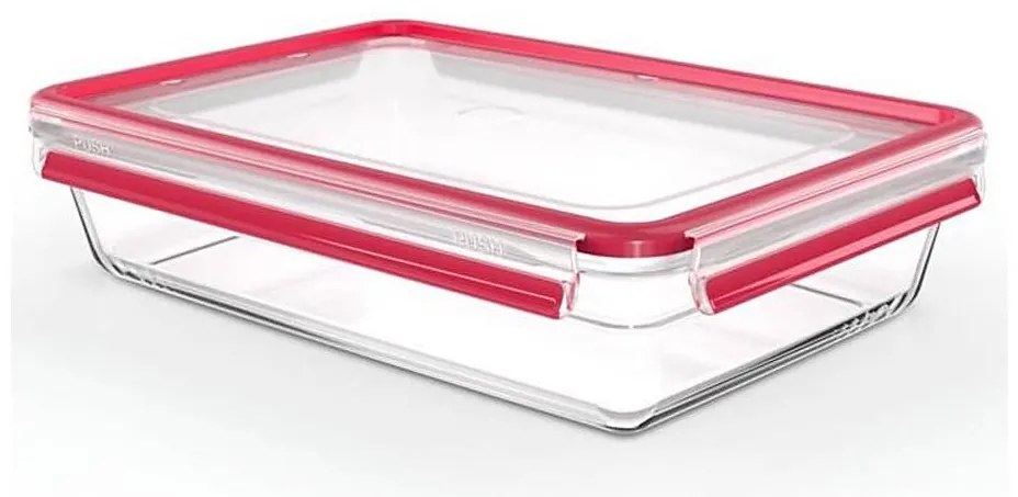 Tefal - Contenitore per alimenti 3 l MSEAL GLASS rosso/vetro
