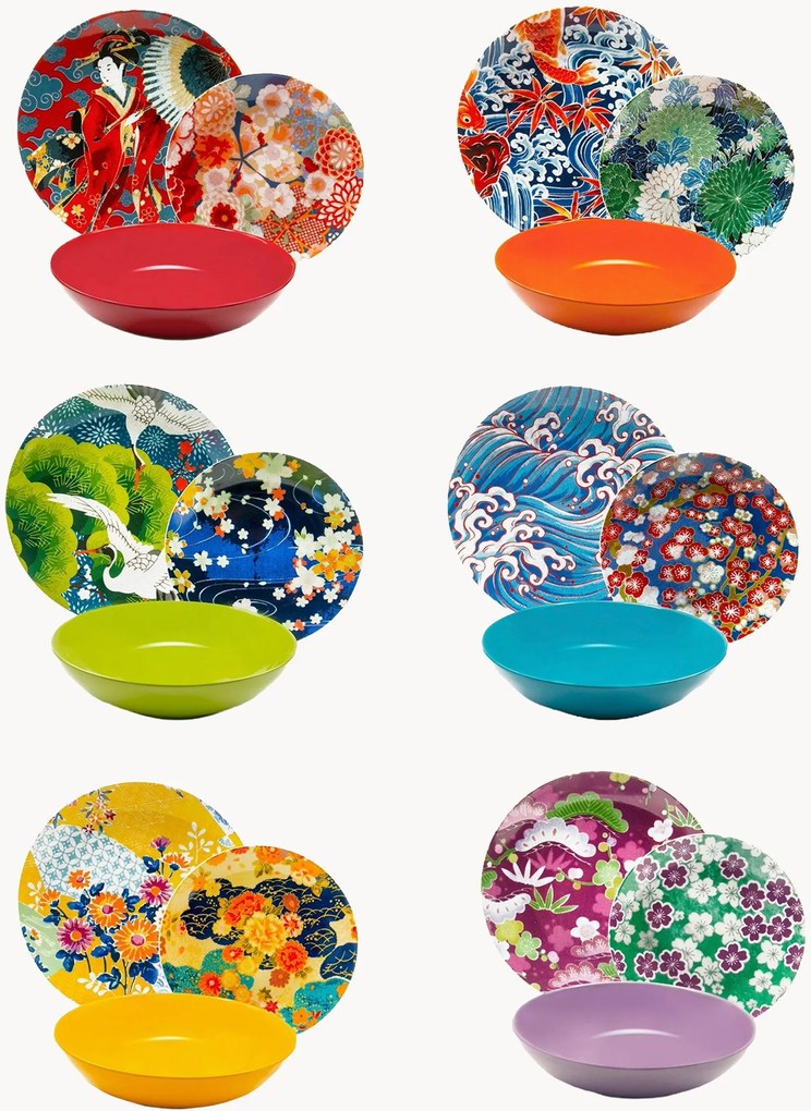 Servizio di piatti Kimono, 6 persone, set da 18