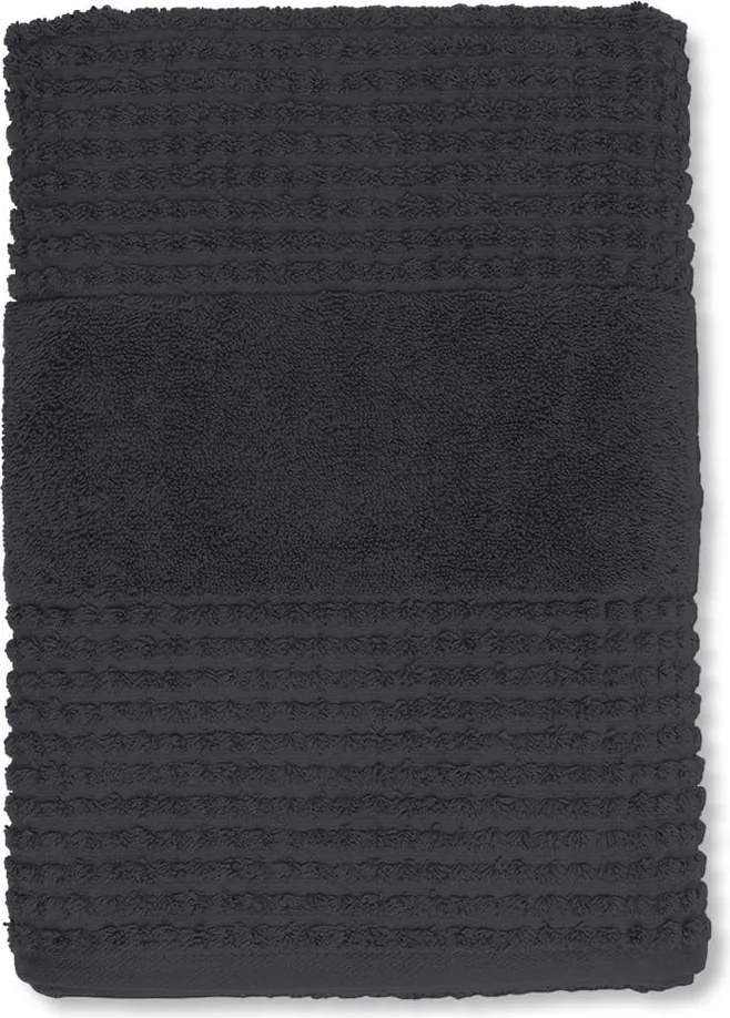 Asciugamano tipo terry grigio scuro in cotone organico 70x140 cm Check – JUNA