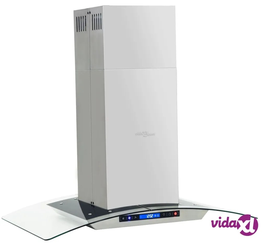 vidaXL Cappa a Isola 90cm con Display LCD e Sensore Touch 756 m³/h LED