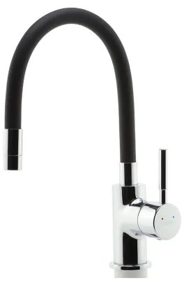 FERRO - Rubinetto per lavello con braccio flessible cromo lucido/opaco nero