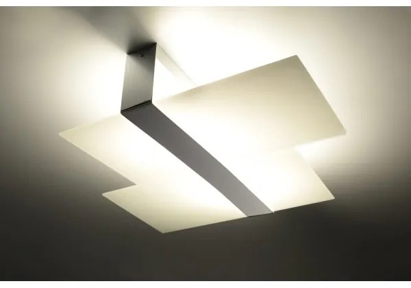 Sollux SL.0188 - Plafoniera MASSIMO 2xE27/60W/230V bianco/cromo