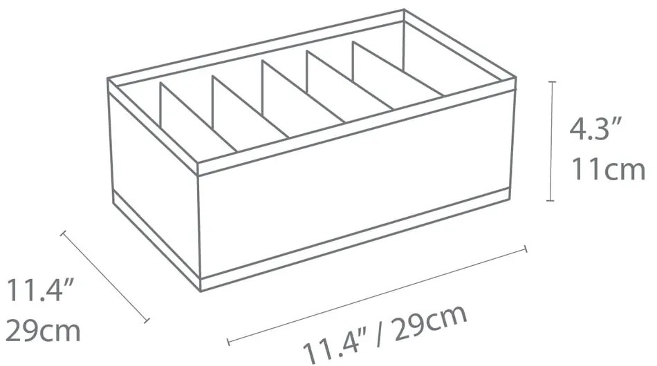 Organizzatore per cassetti grigio con cassetto a scomparti, 16,5 x 11 cm - Bigso Box of Sweden