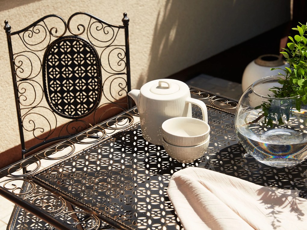 Set da balcone bistro in metallo nero BORMIO Beliani